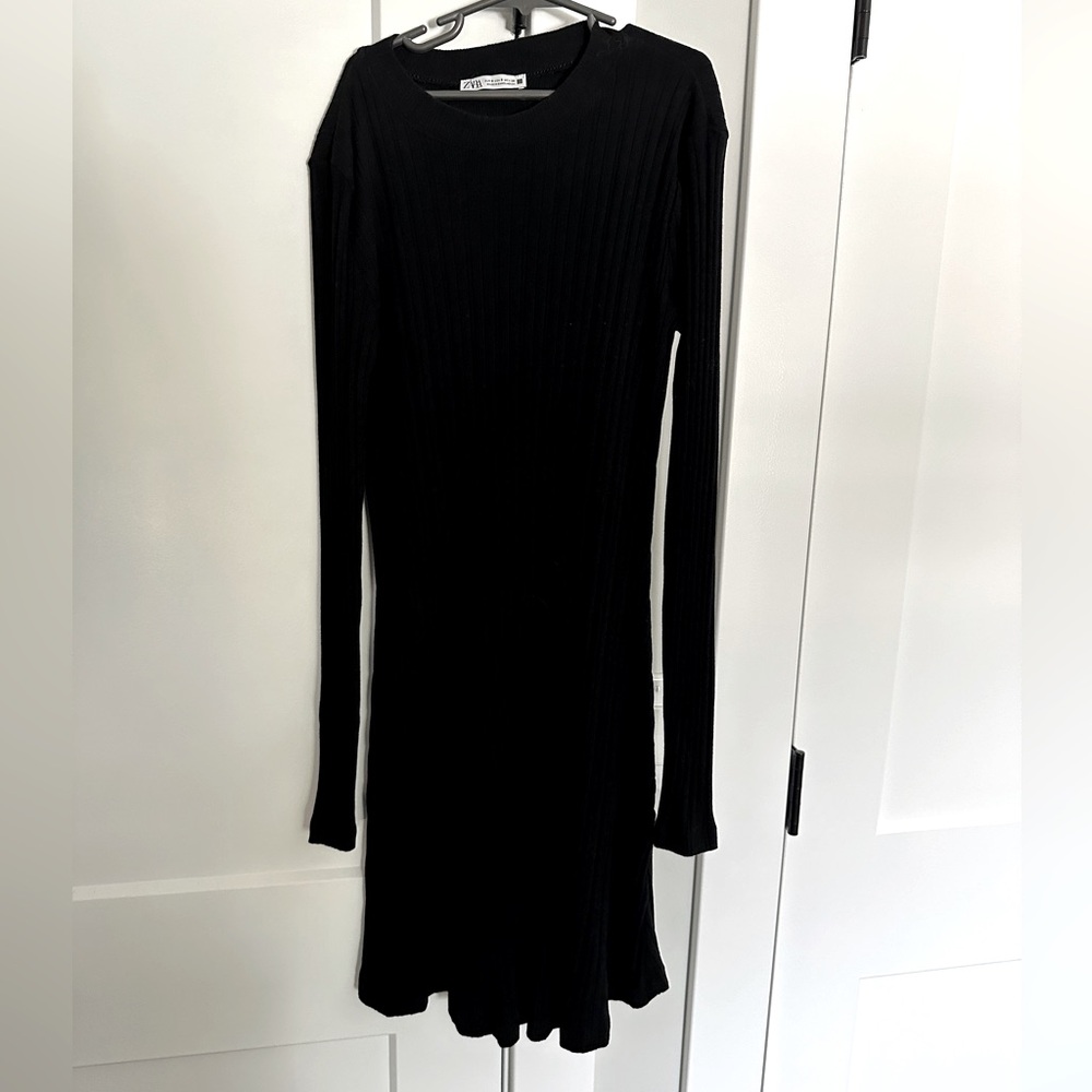 Zara black long sleeve dress
